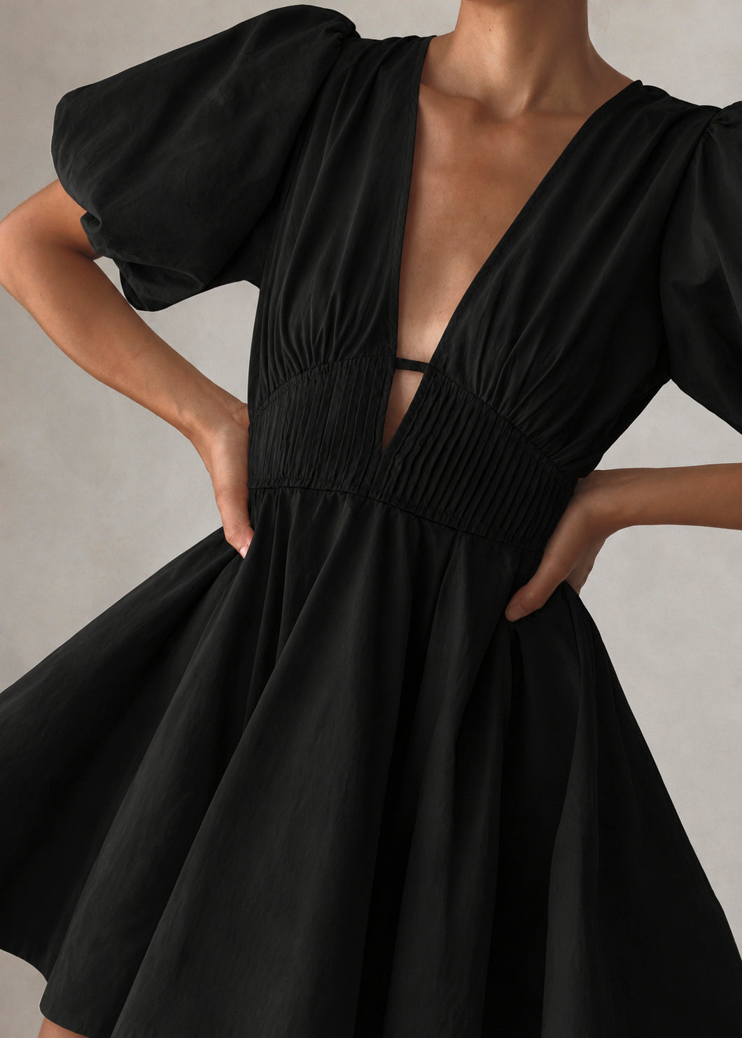 Sample - Mila Black Cotton Dress