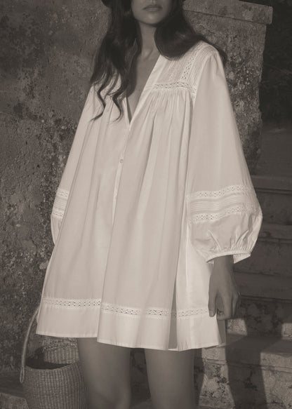Aina Pintuck Lace Dress