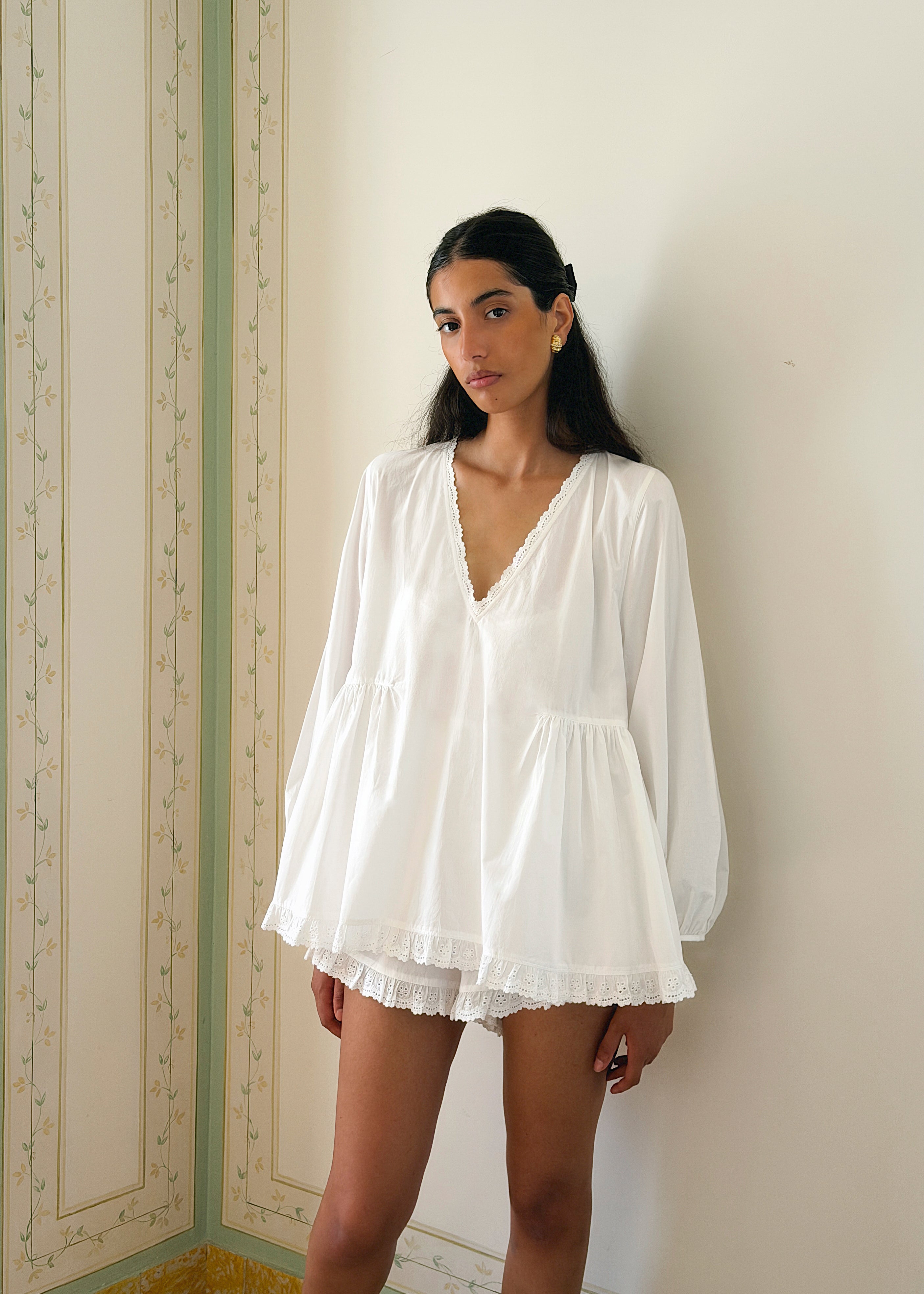 Anella Lace Trimmed Blouse