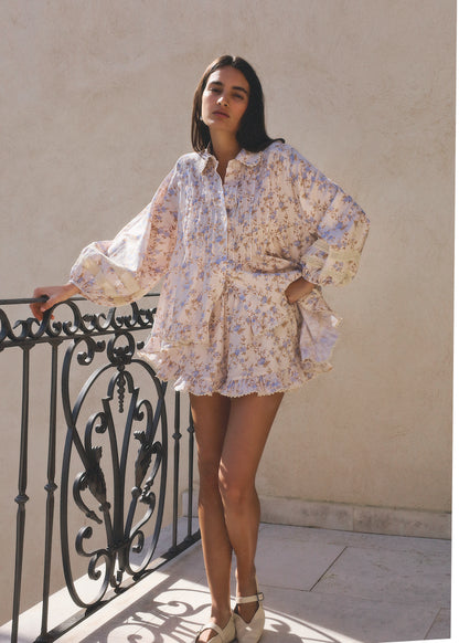 Carlotta Pintuck Floral Shirt