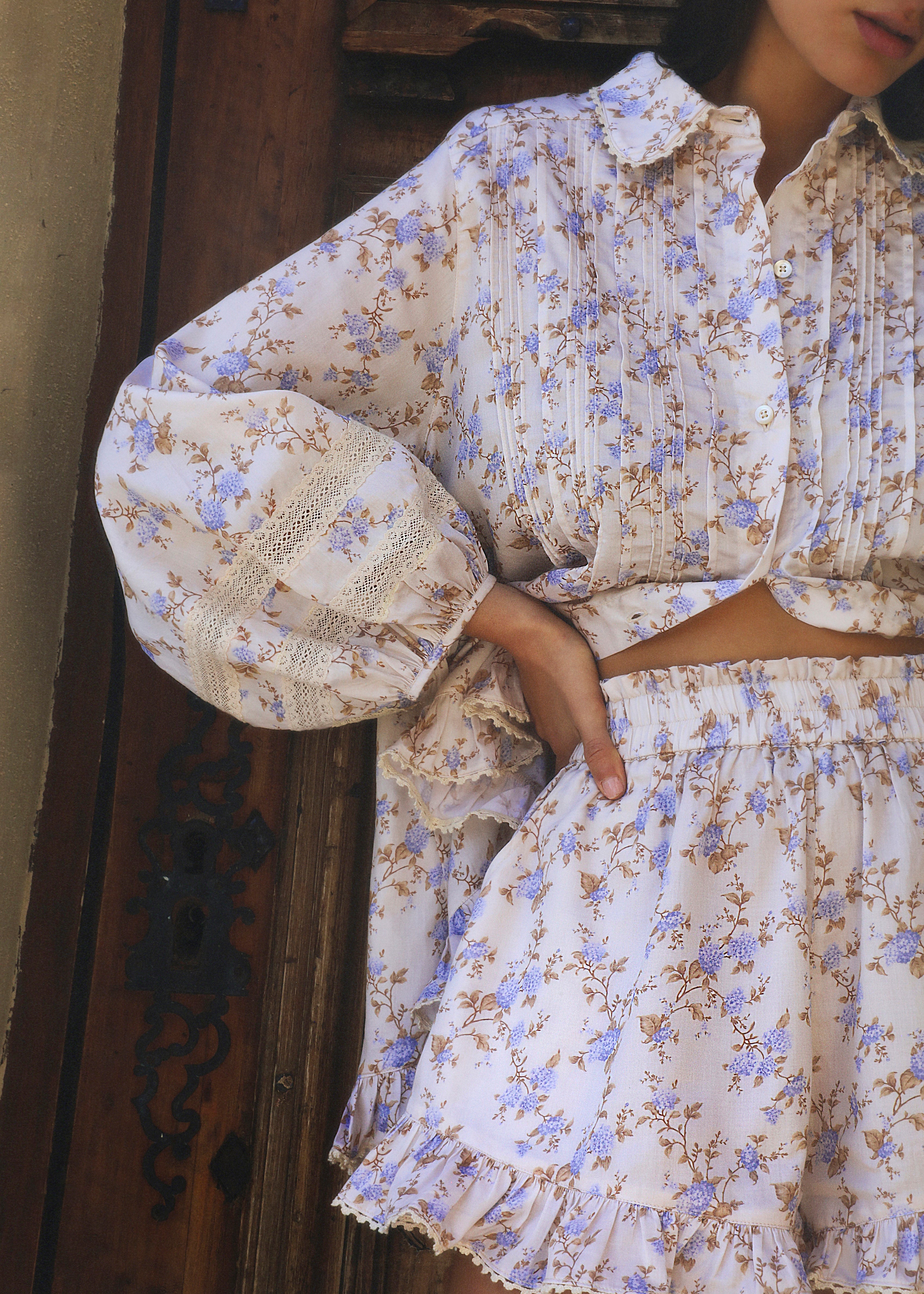 Carlotta Pintuck Floral Shirt