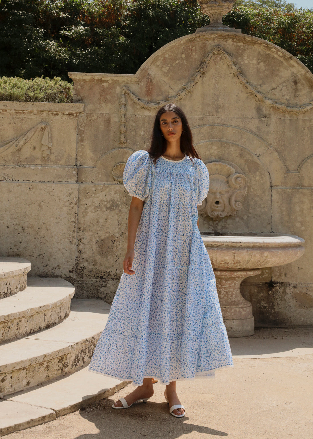 Emmeratta Lace Trim Tier Dress