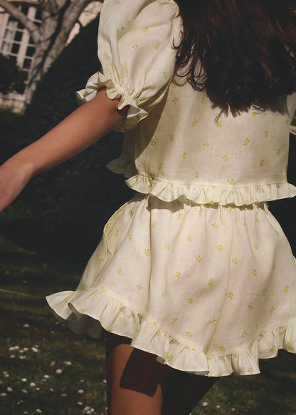 Greta Linen Frill Short