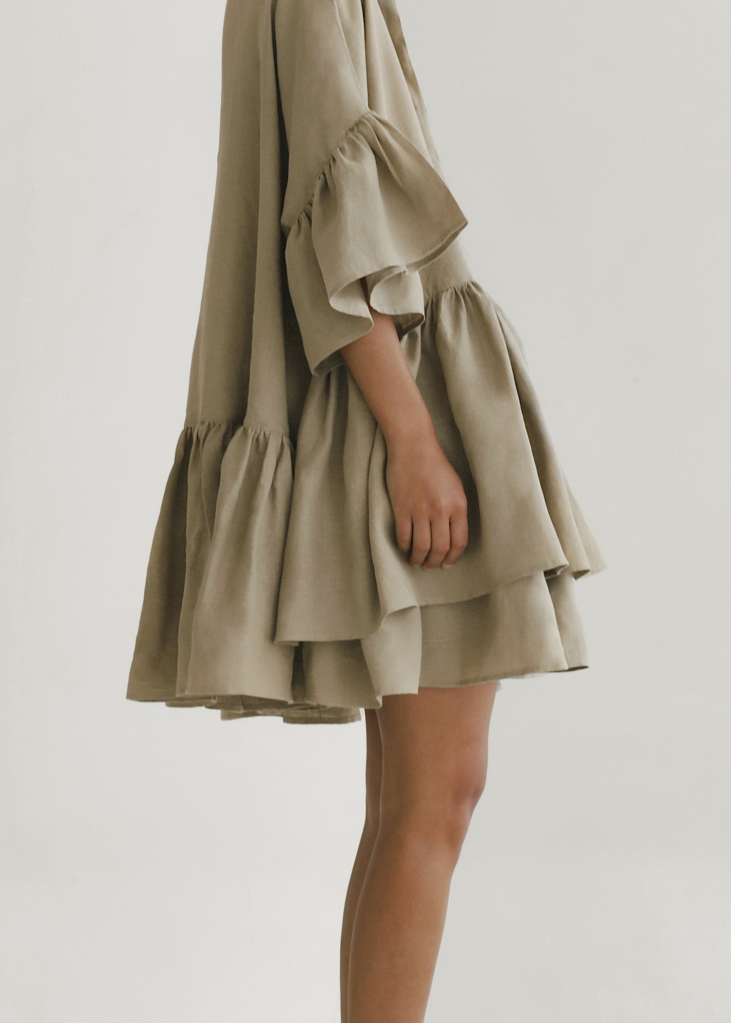 MORTON MAC Tilda Smock Dress Olive Morton Mac MORTON MAC Tilda Smock Dress Olive Morton Mac