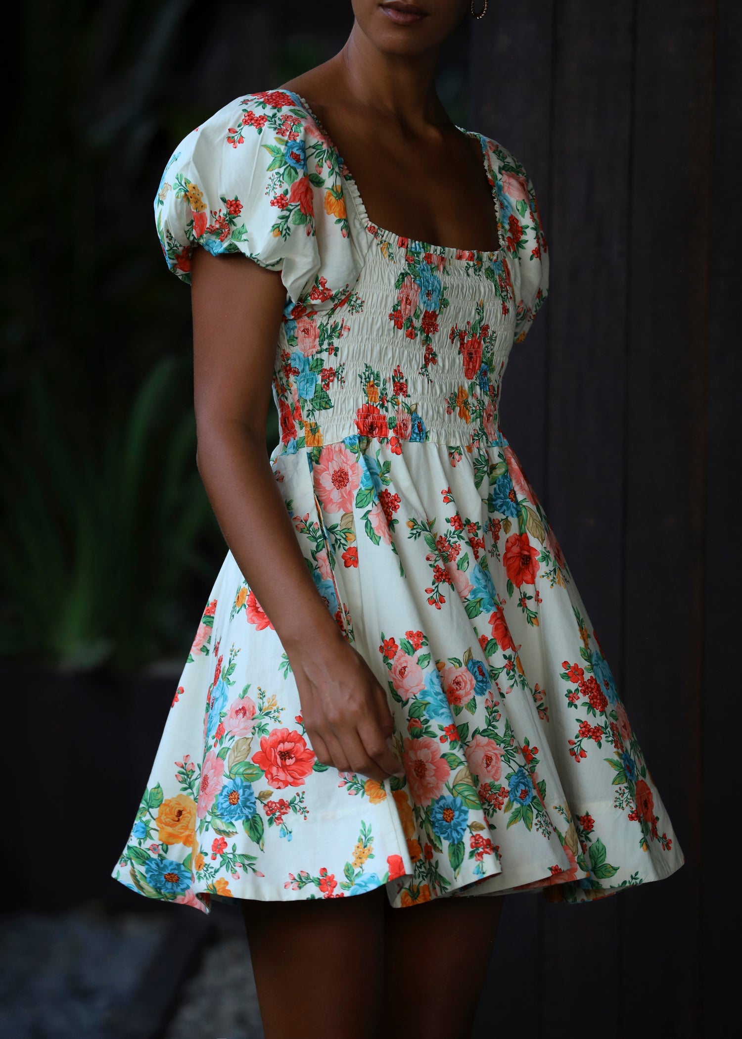 Sample - Iris Mini Shirred Dress
