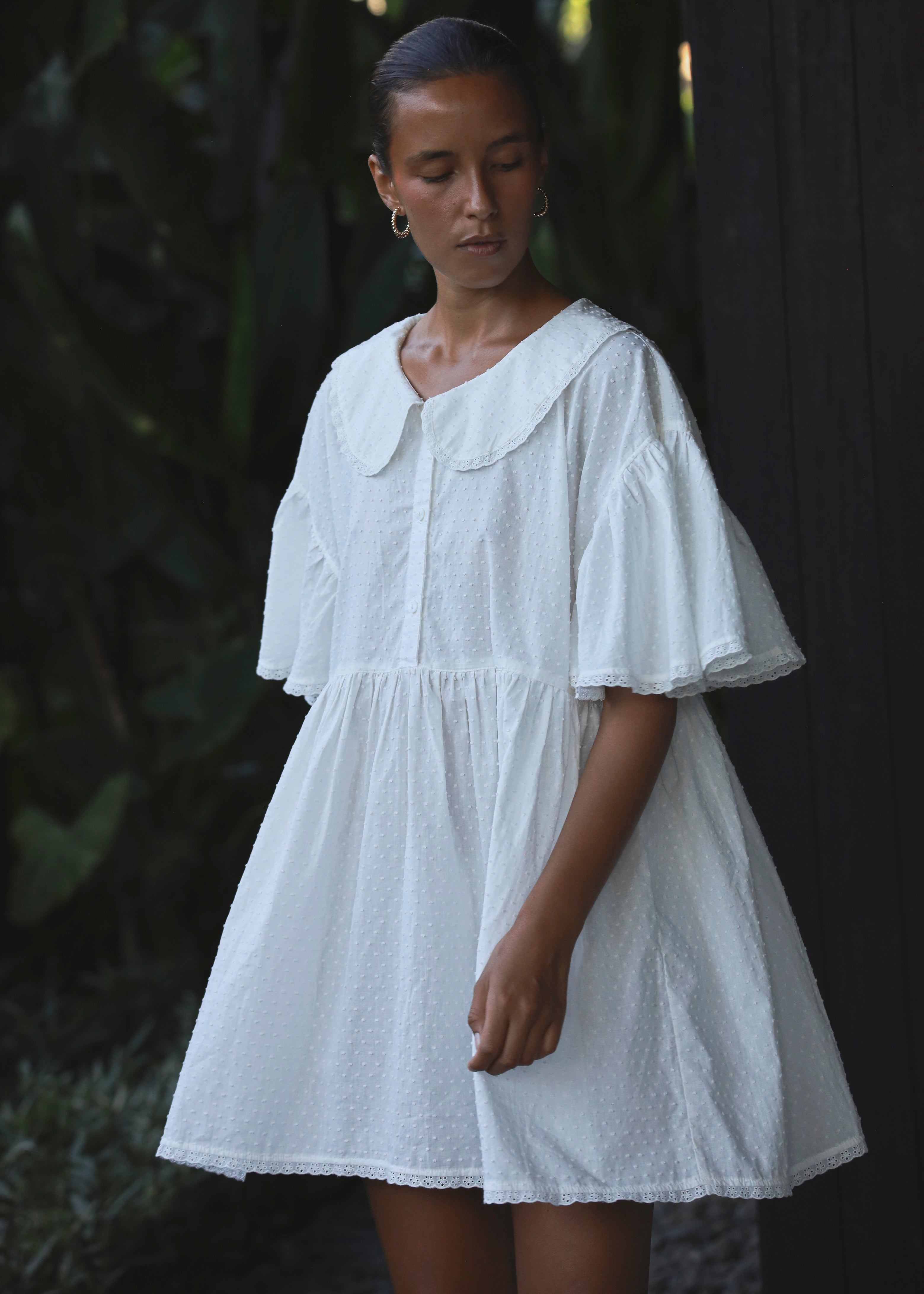 Sample - Cotton Lace Frill Dress