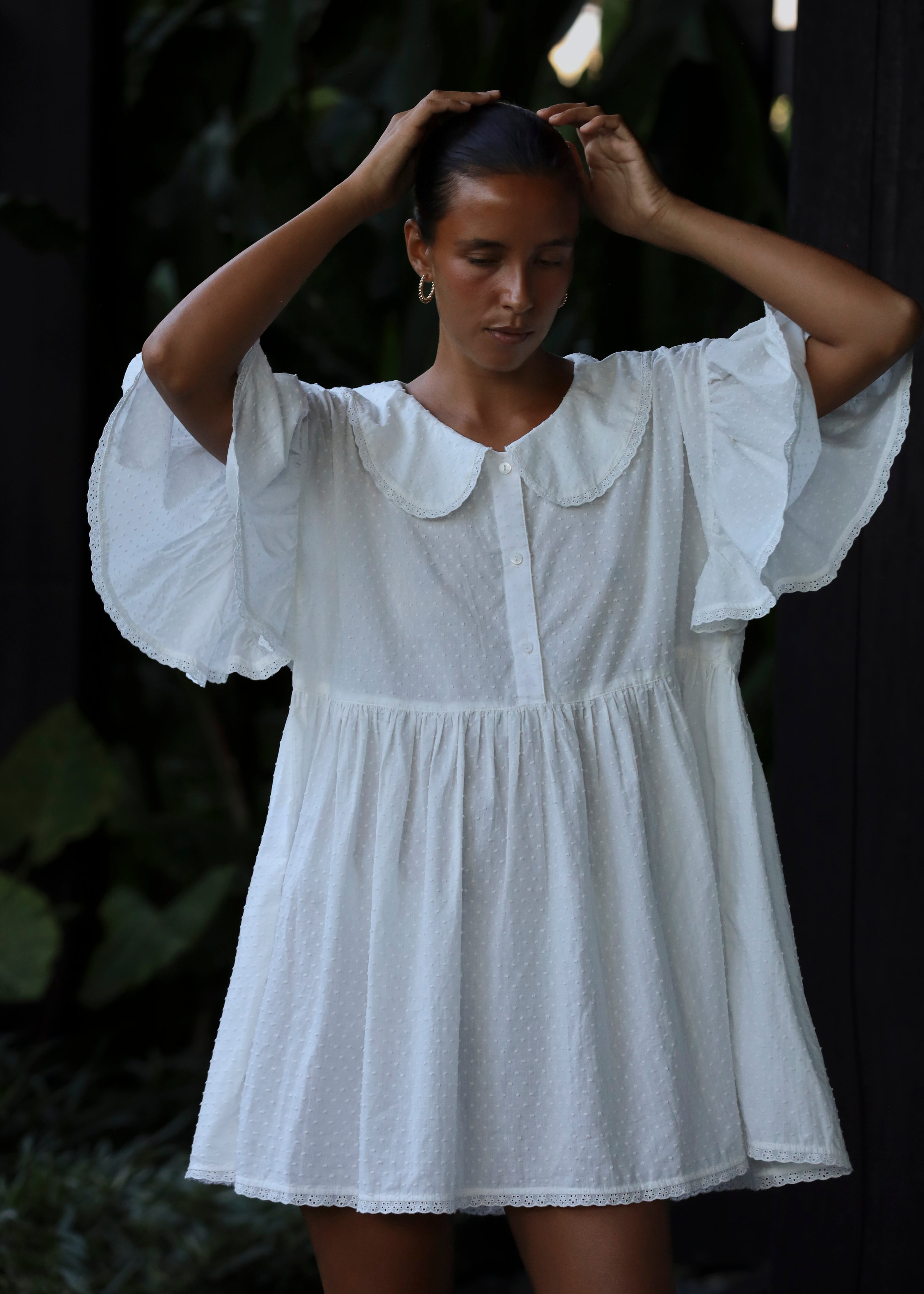 Sample - Cotton Lace Frill Dress