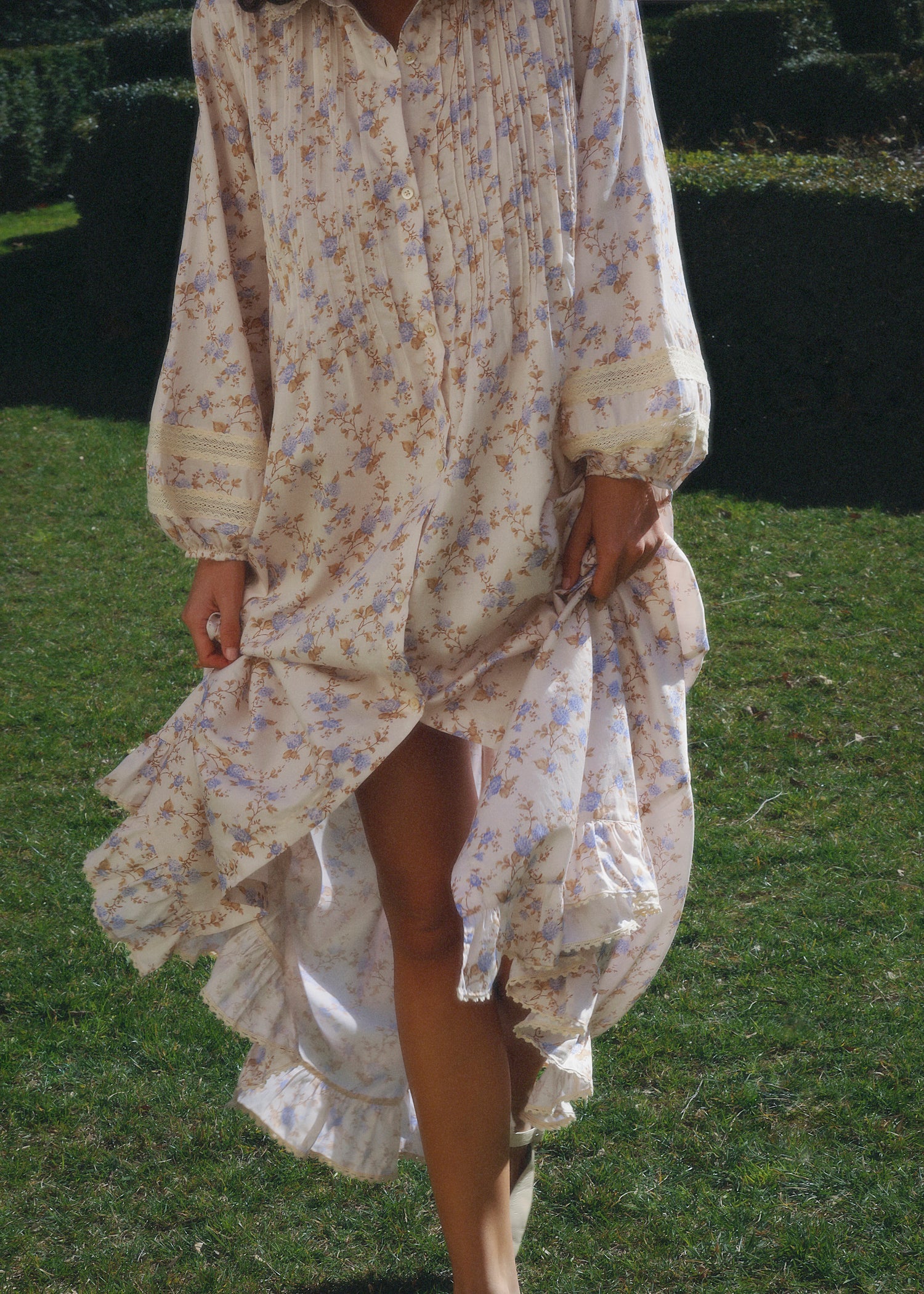 Sabina Pintuck Floral Dress