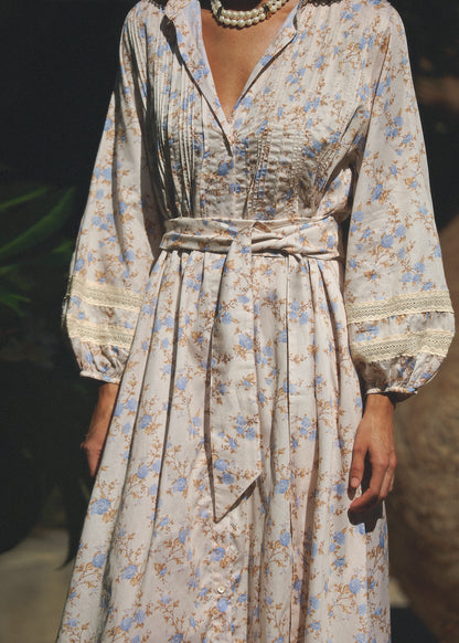 Sabina Pintuck Floral Dress