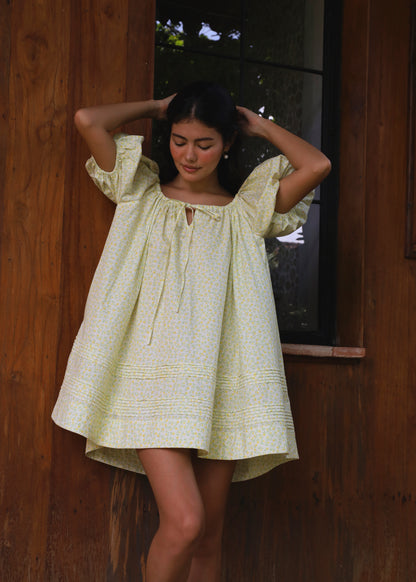 Sample - Drawstring Pleated Smock Dress